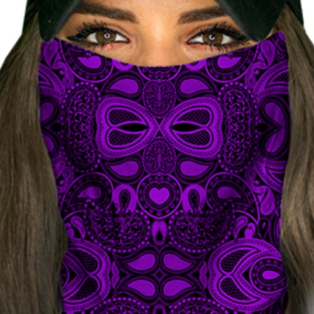 SA Company  purple paisley face shield